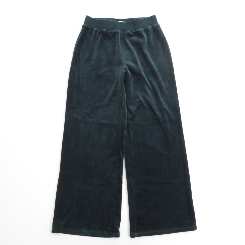 Marine Layer Ribbed Velour Wide Leg Lounge Pant Womens Green Corduroy Medium